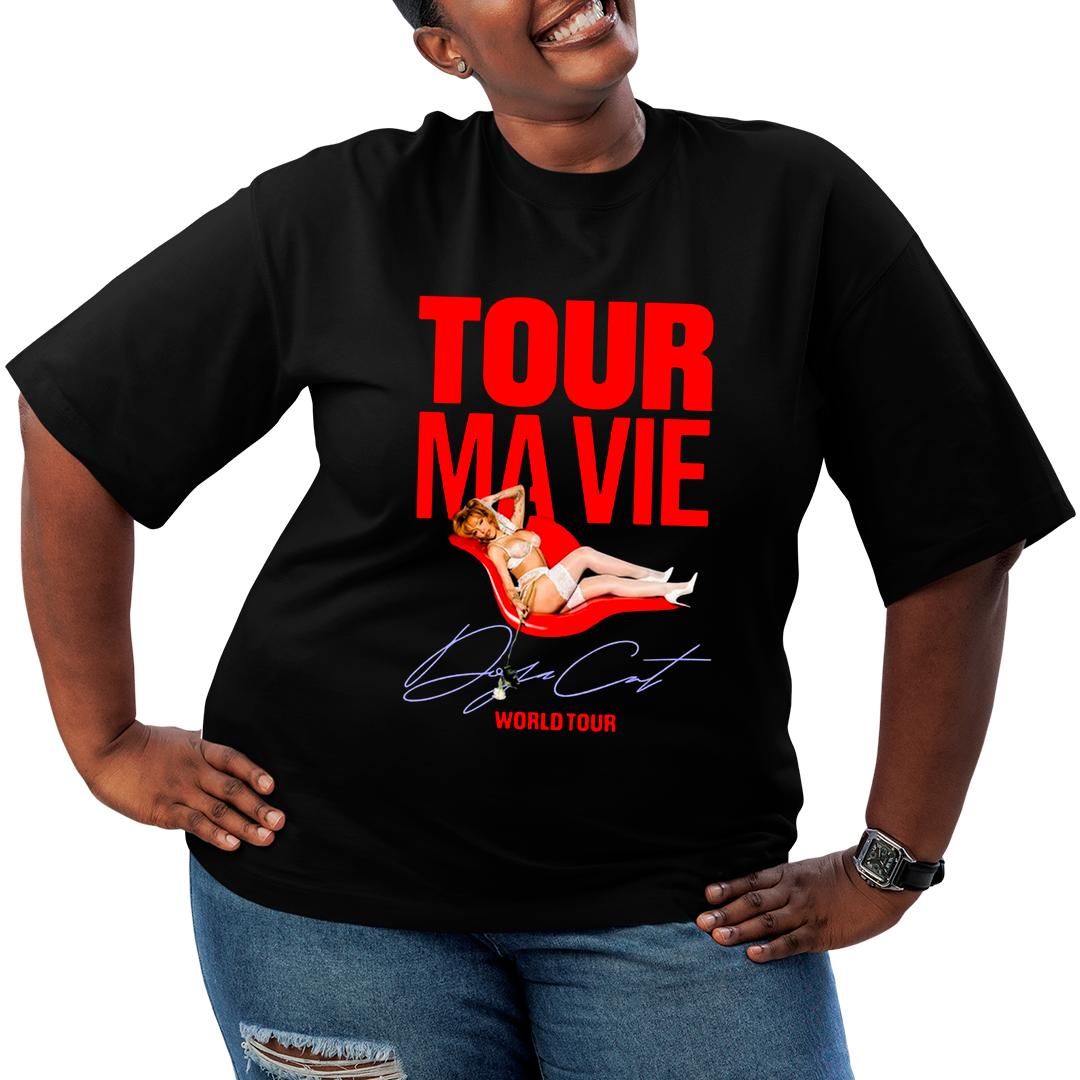 Camiseta Plus Size Doja Cat Worl Tour Ma Vie