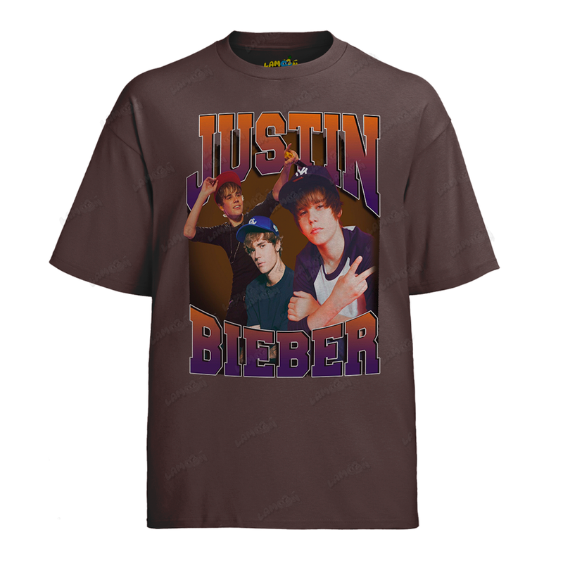 Camiseta Algodão Justin Bieber Teen Boné