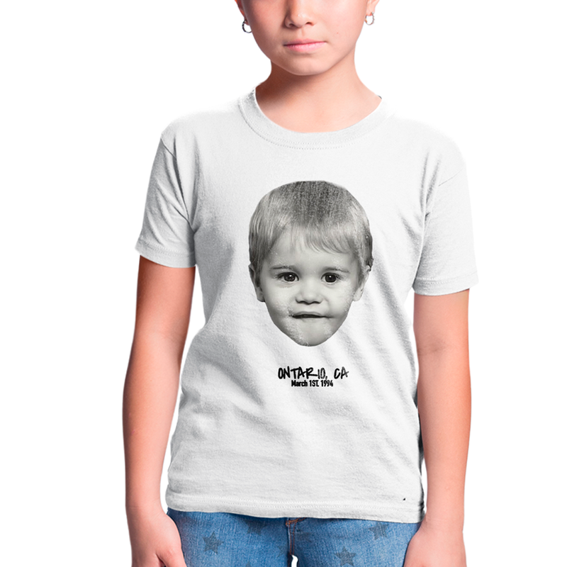 Camiseta Infantil Algodão Justin Bieber Ontario