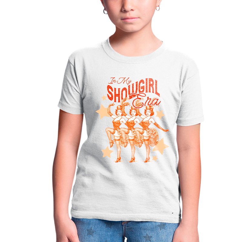 Camiseta Infantil Algodão Taylor Swift Showgirl Era 1