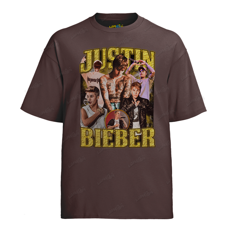 Camiseta Algodão Justin Bieber Yellow