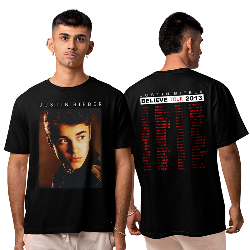 Camiseta Algodão Justin Bieber Believe Tour 2013 FC