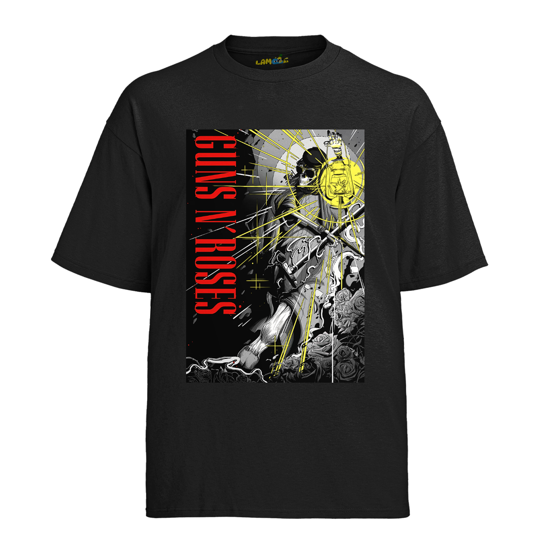 Camiseta Algodão Roses Banda Caveira