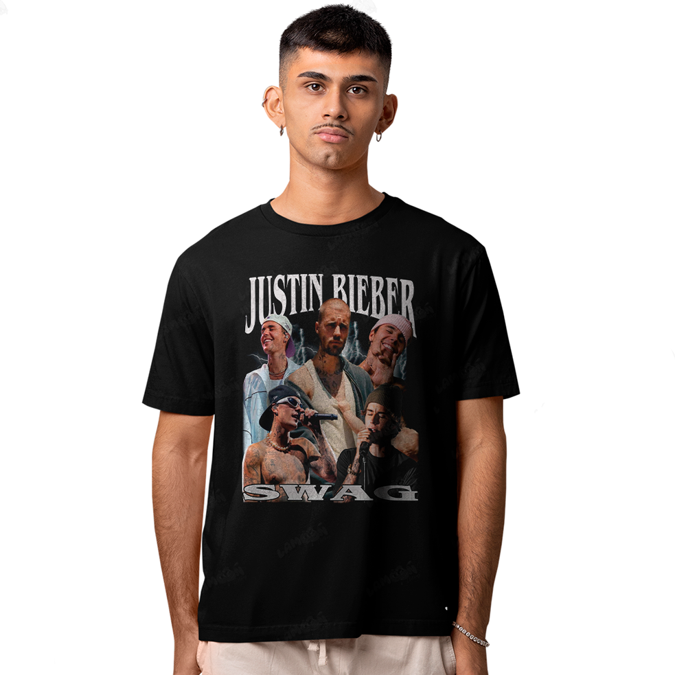 Camiseta Algodão Justin Bieber Swag