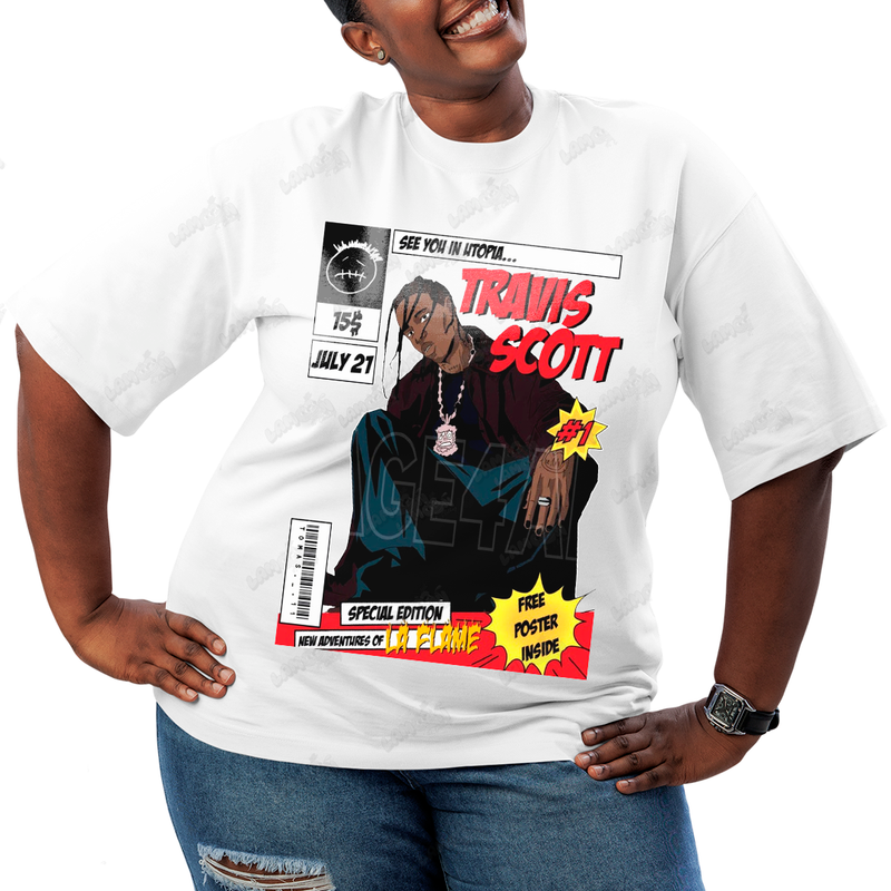 Camiseta Plus Size Algodão Travis Scott See You In Utopia