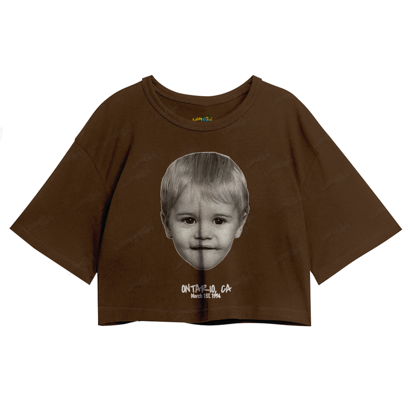 Cropped Oversized Algodão Justin Bieber Ontario