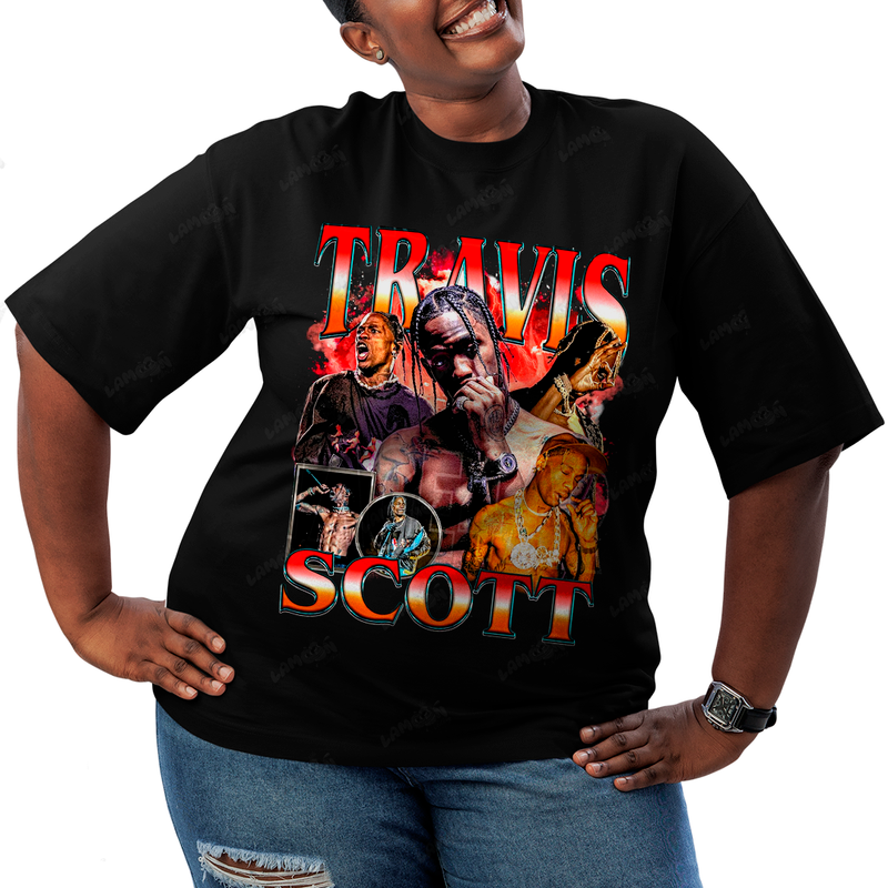 Camiseta Plus Size Algodão Travis Scott Red