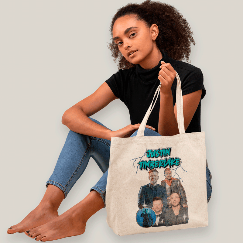 Sacola Ecobag Bolsa 38X40 Algodão- Justin Timberlake Cantor e Ator-