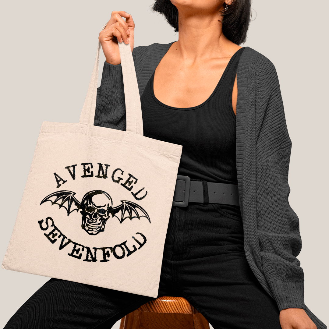 Sacola Ecobag Bolsa 38X40 Algodão- Avenged Sevenfold Esqueleto Morcego