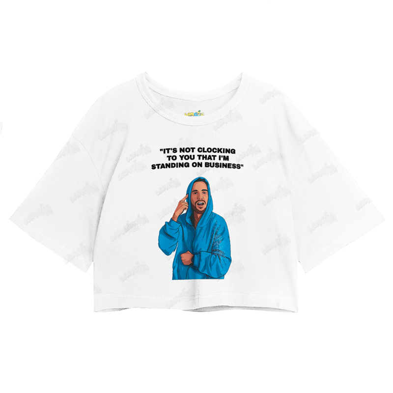 Cropped Oversized Algodão Justin Bieber Blusa Azul