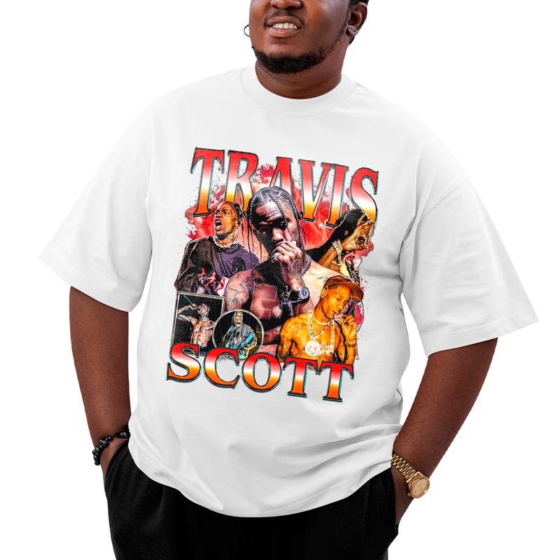 Camiseta Plus Size Algodão Travis Scott Red
