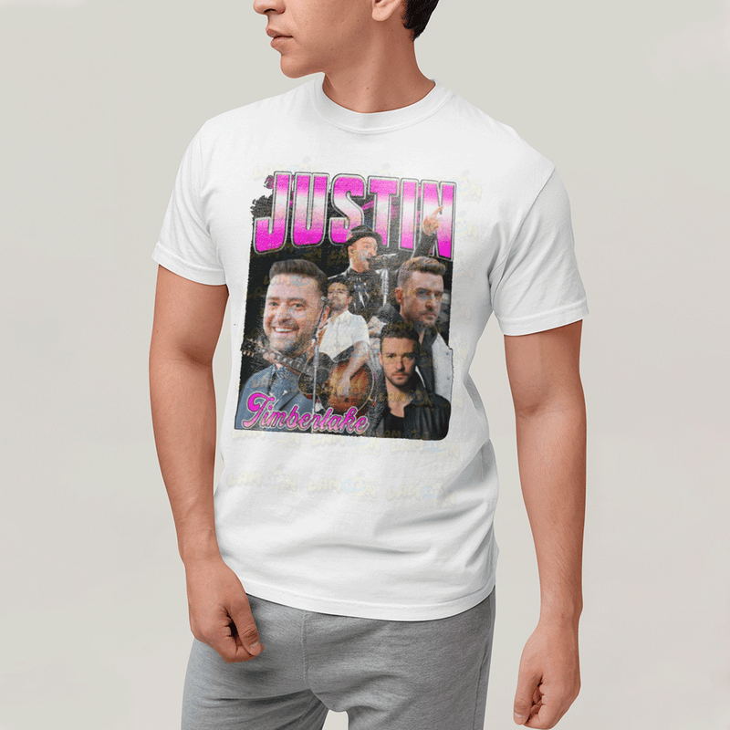 Camiseta Algodão Unissex T shirt-  Justin Timberlake Pink