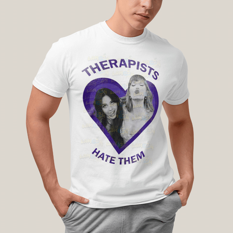 Camiseta Algodão Unissex T shirt Rodrigo & Taylor Swift Therapists
