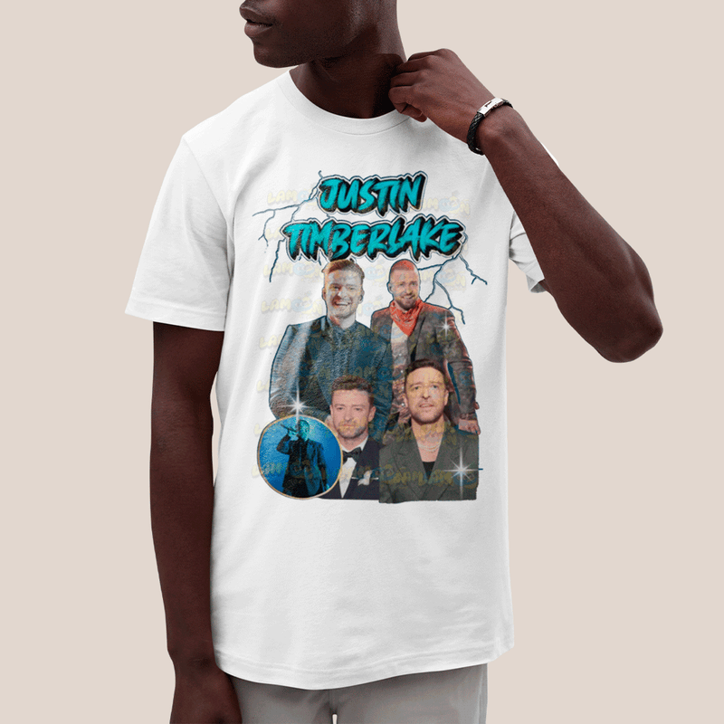 Camiseta Algodão Unissex T shirt- Justin Timberlake Cantor e Ator-
