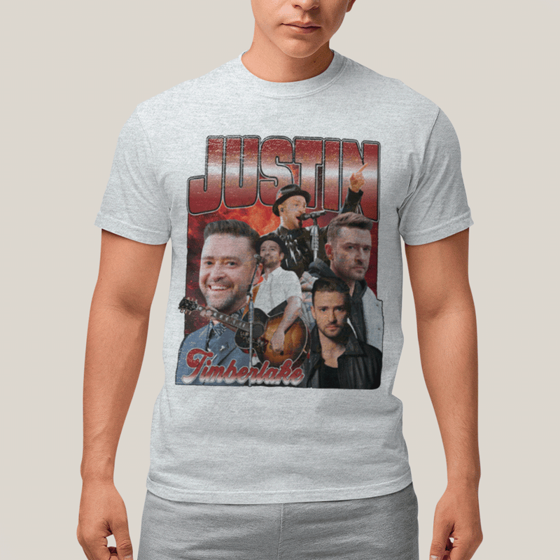 Camiseta Algodão Unissex T shirt- Justin Timberlake Vermelho