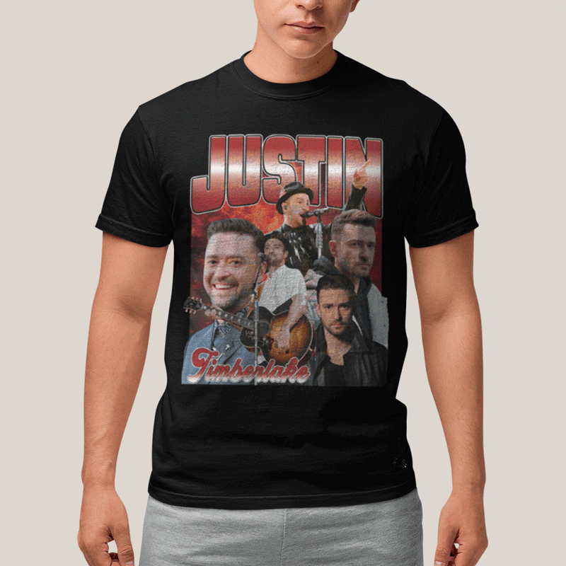 Camiseta Algodão Unissex T shirt- Justin Timberlake Vermelho