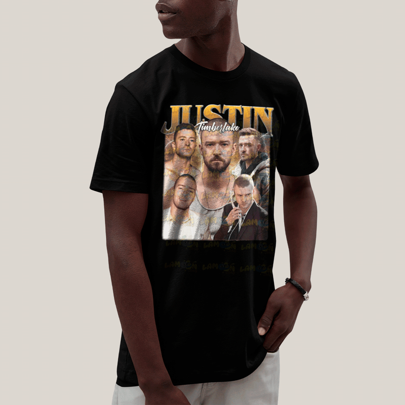 Camiseta Algodão Unissex T shirt- Justin Timberlake Laranja