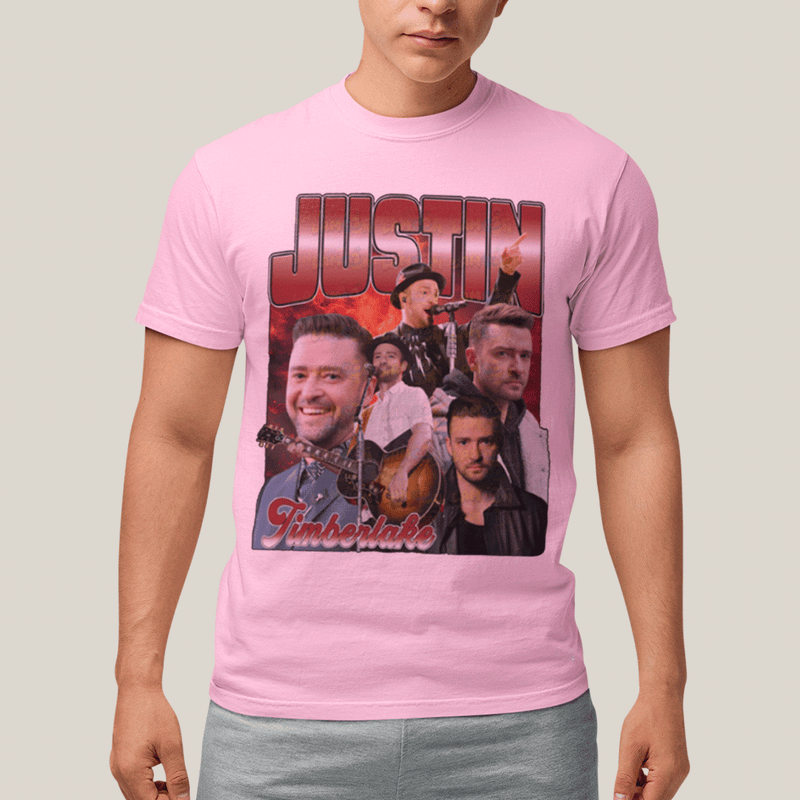 Camiseta Algodão Unissex T shirt- Justin Timberlake Vermelho