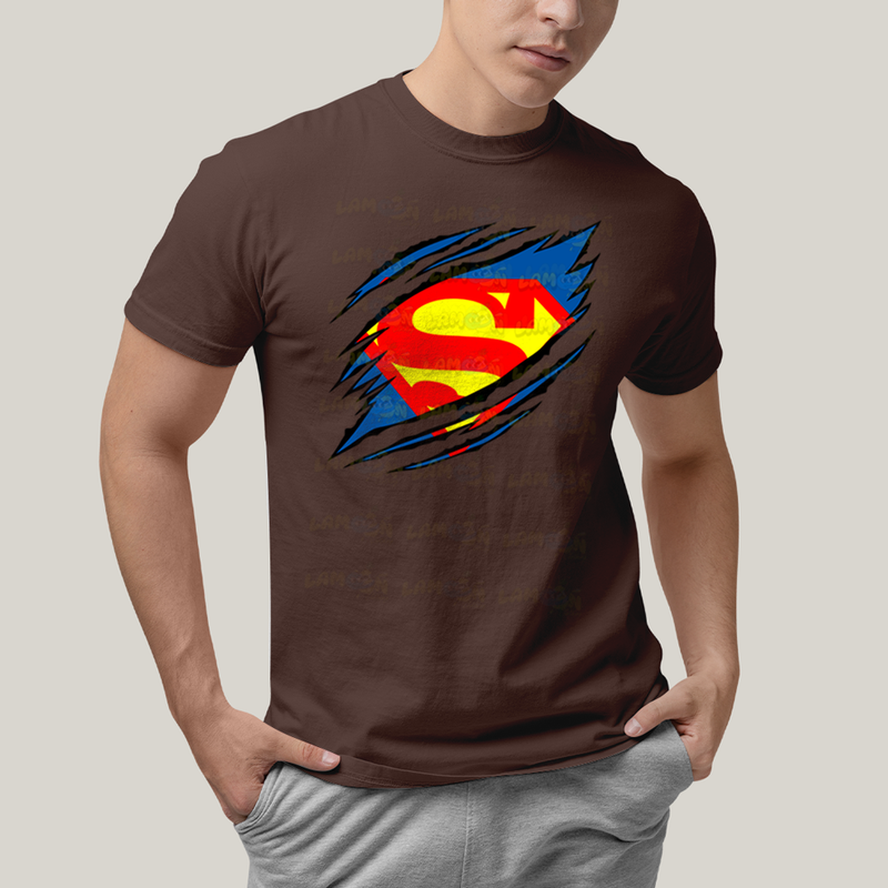 Camiseta Algodão Unissex T shirt Superman Logo Rasgada