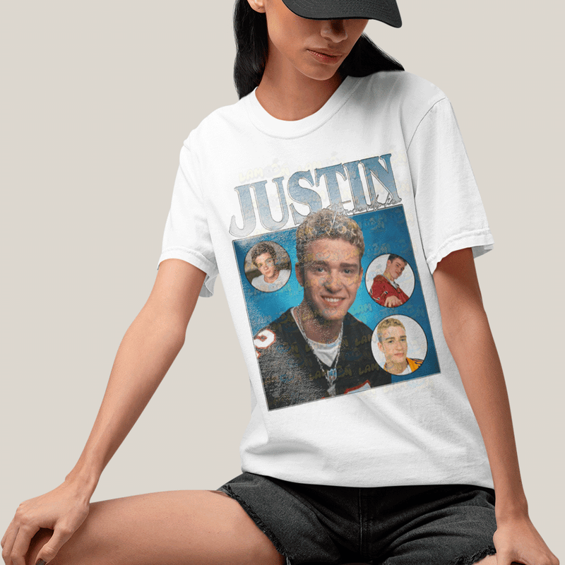 Camiseta Algodão Unissex T shirt- Camiseta Graphic Tee Tshirt Justin Timberlake Anos 2000