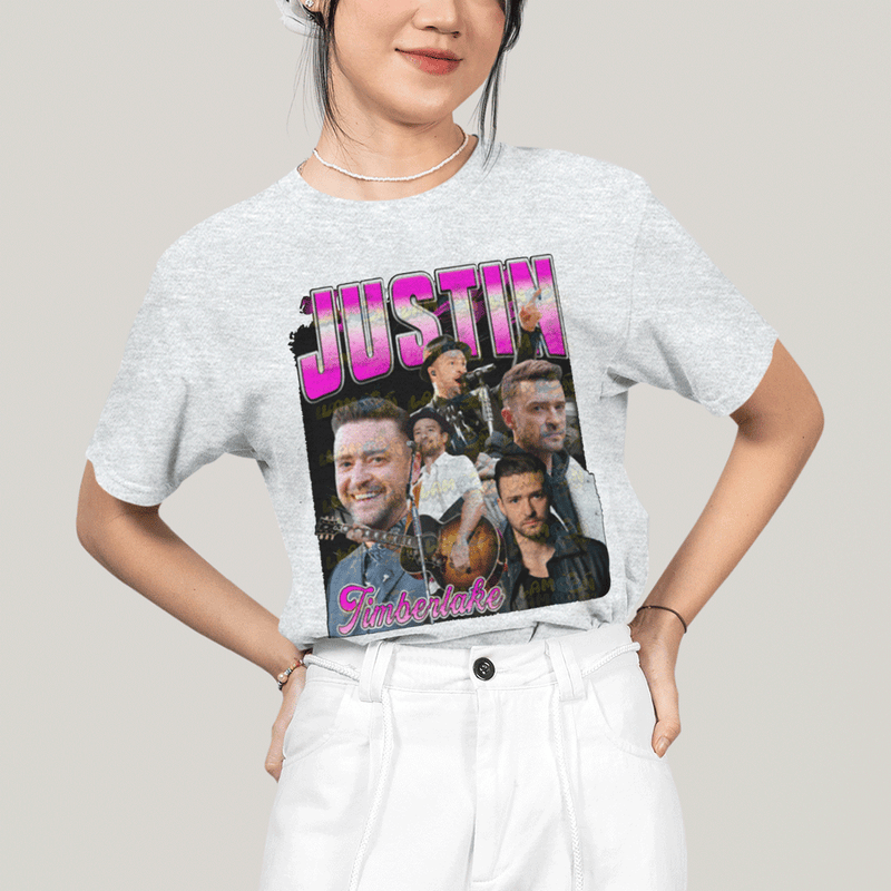 Camiseta Algodão Unissex T shirt-  Justin Timberlake Pink