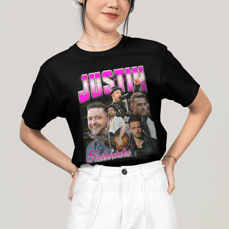 Camiseta Algodão Unissex T shirt-  Justin Timberlake Pink