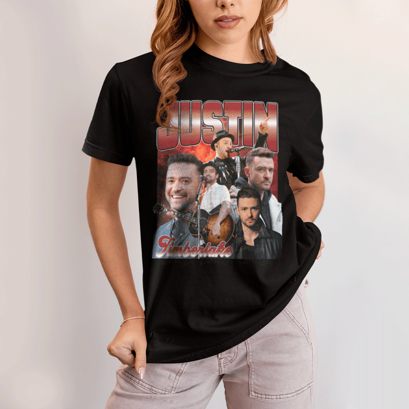 Camiseta Algodão Unissex T shirt- Justin Timberlake Vermelho