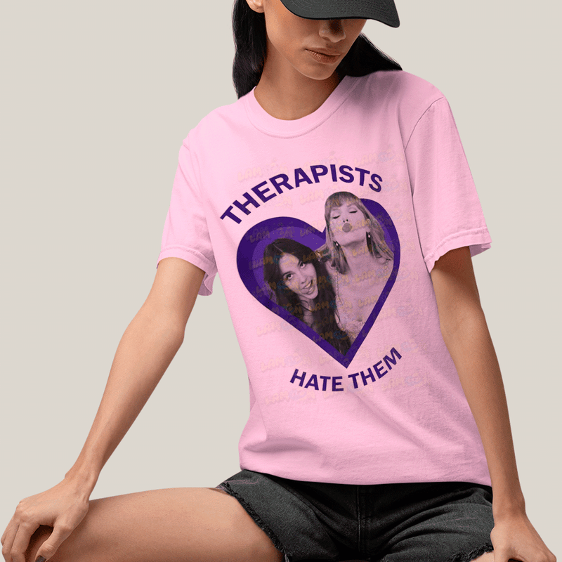 Camiseta Algodão Unissex T shirt Rodrigo & Taylor Swift Therapists