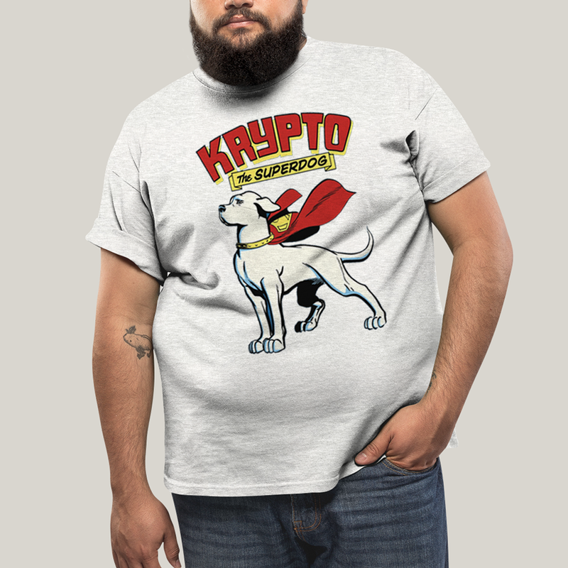 Camiseta Plus Size Algodão Unissex T shirt Superman Krypto Superdog