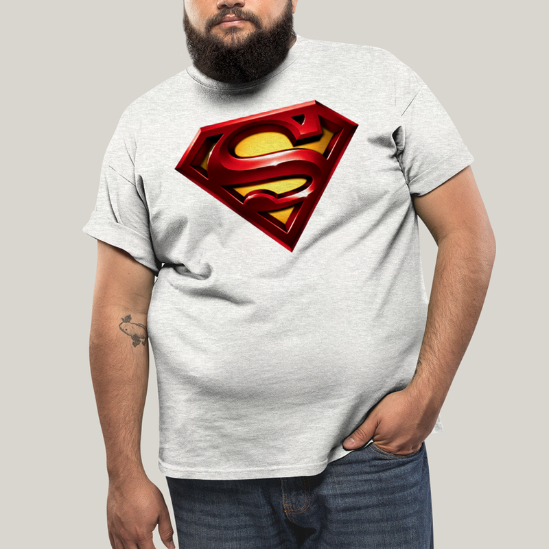 Camiseta Plus Size Algodão Unissex T shirt Superman Logo Clássica 4