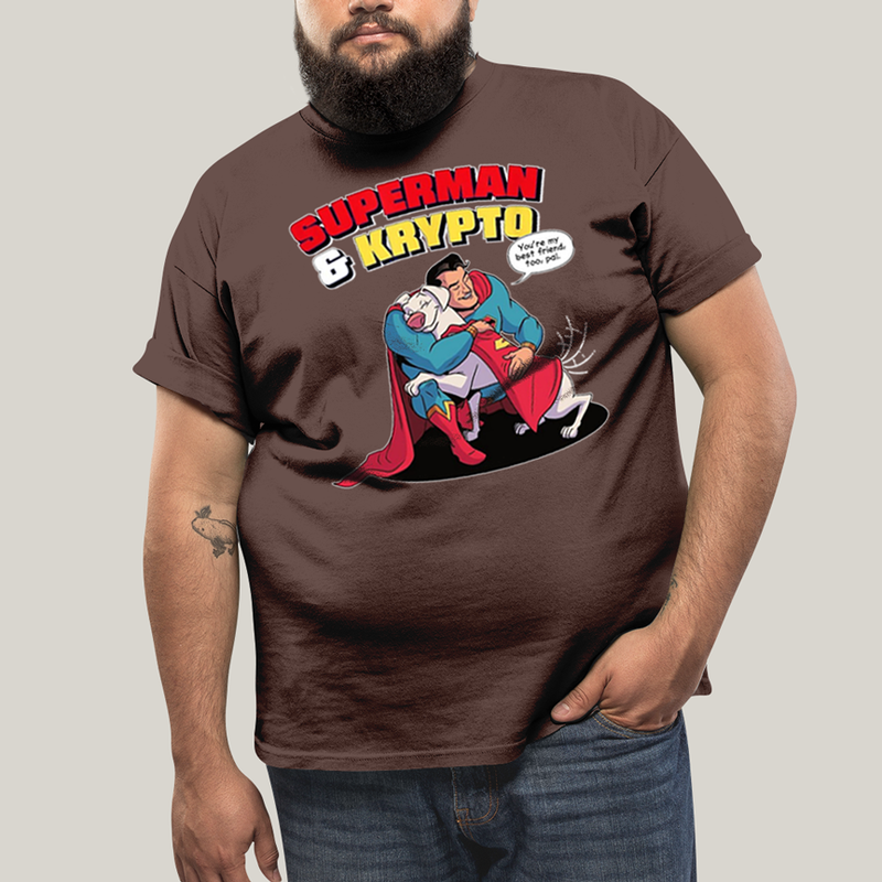 Camiseta Plus Size Algodão Unissex T shirt Superman & Krypto Best Friend