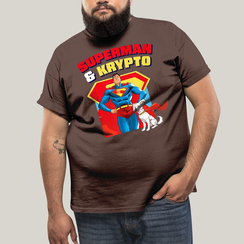Camiseta Plus Size Algodão Unissex T shirt Superman & Krypto Best Friend 1