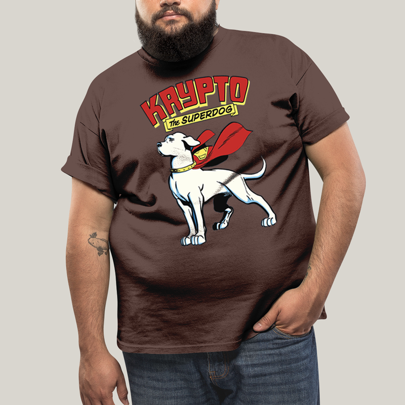 Camiseta Plus Size Algodão Unissex T shirt Superman Krypto Superdog