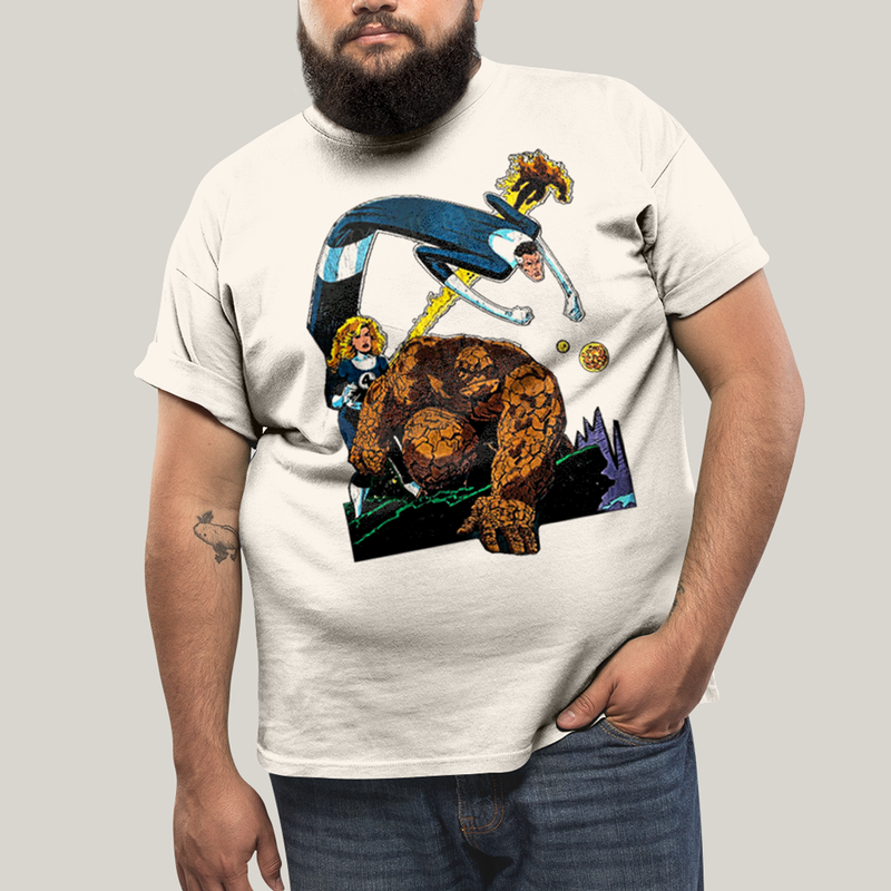 Camiseta Plus Size Algodão Unissex T shirt O Quarteto Fantástico Cartoon