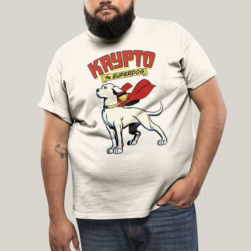 Camiseta Plus Size Algodão Unissex T shirt Superman Krypto Superdog