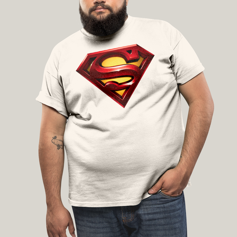 Camiseta Plus Size Algodão Unissex T shirt Superman Logo Clássica 4