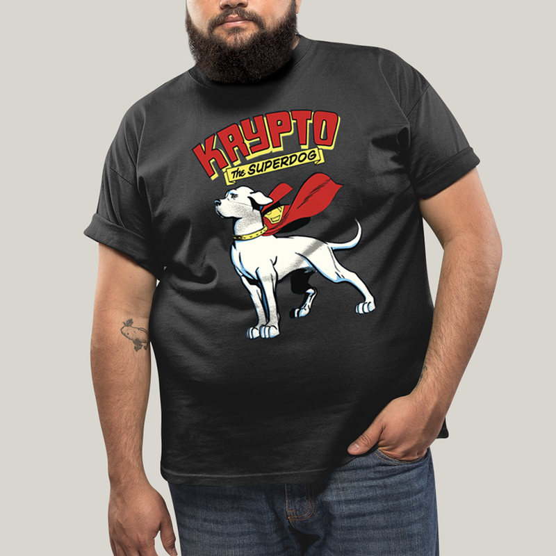 Camiseta Plus Size Algodão Unissex T shirt Superman Krypto Superdog