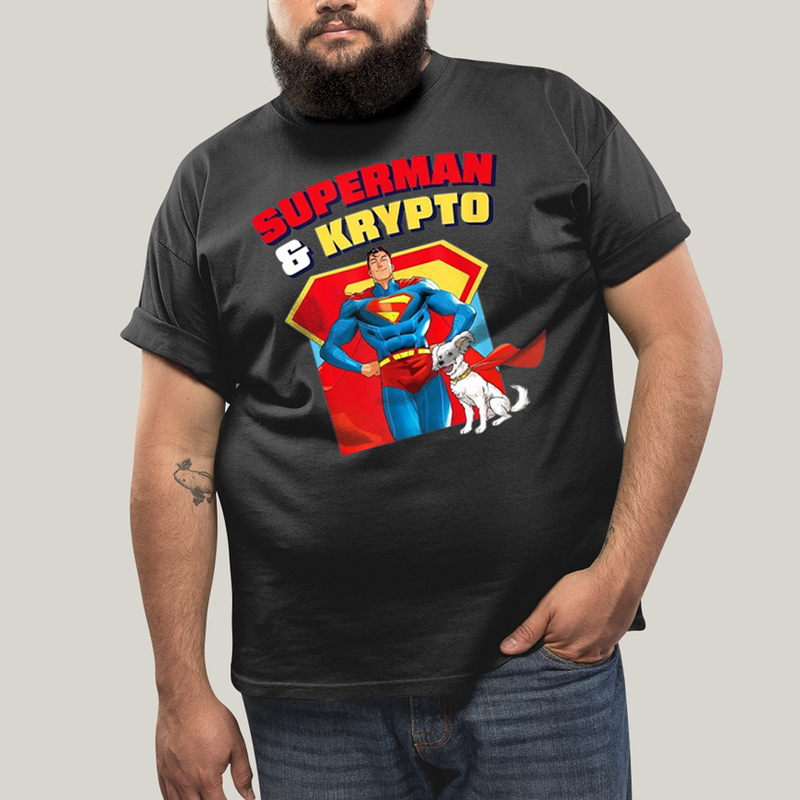 Camiseta Plus Size Algodão Unissex T shirt Superman & Krypto Best Friend 1