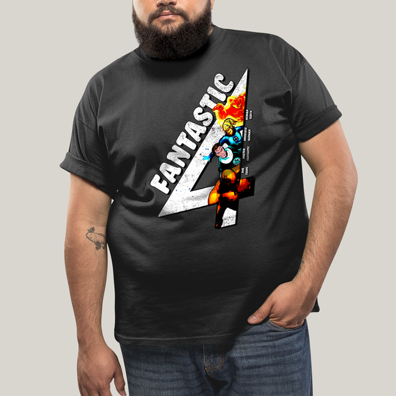 Camiseta Plus Size Algodão Unissex T shirt Quarteto Fantástico Fantastic 4