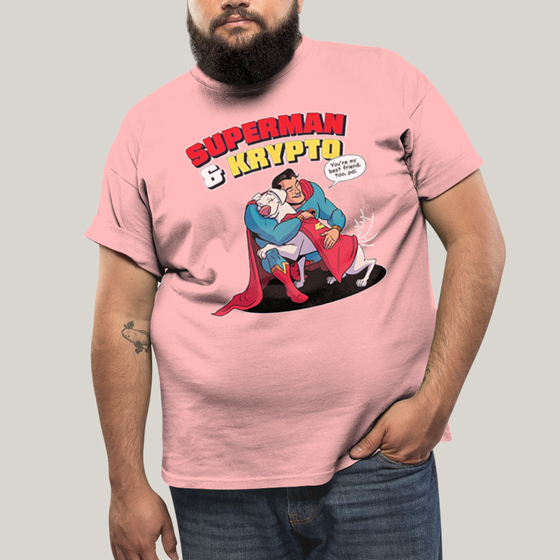 Camiseta Plus Size Algodão Unissex T shirt Superman & Krypto Best Friend