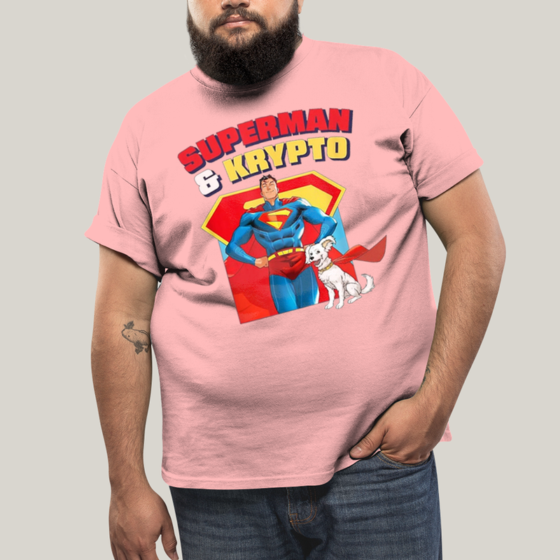 Camiseta Plus Size Algodão Unissex T shirt Superman & Krypto Best Friend 1