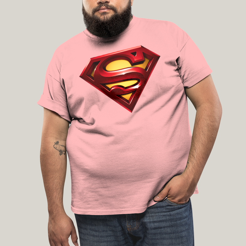 Camiseta Plus Size Algodão Unissex T shirt Superman Logo Clássica 4