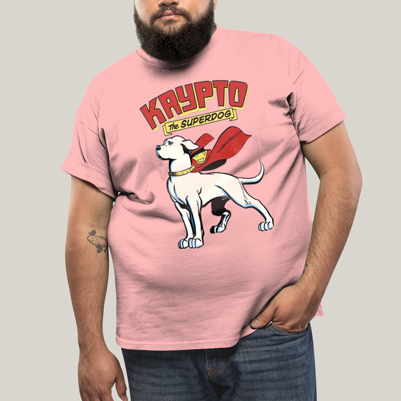 Camiseta Plus Size Algodão Unissex T shirt Superman Krypto Superdog
