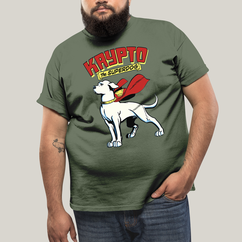 Camiseta Plus Size Algodão Unissex T shirt Superman Krypto Superdog