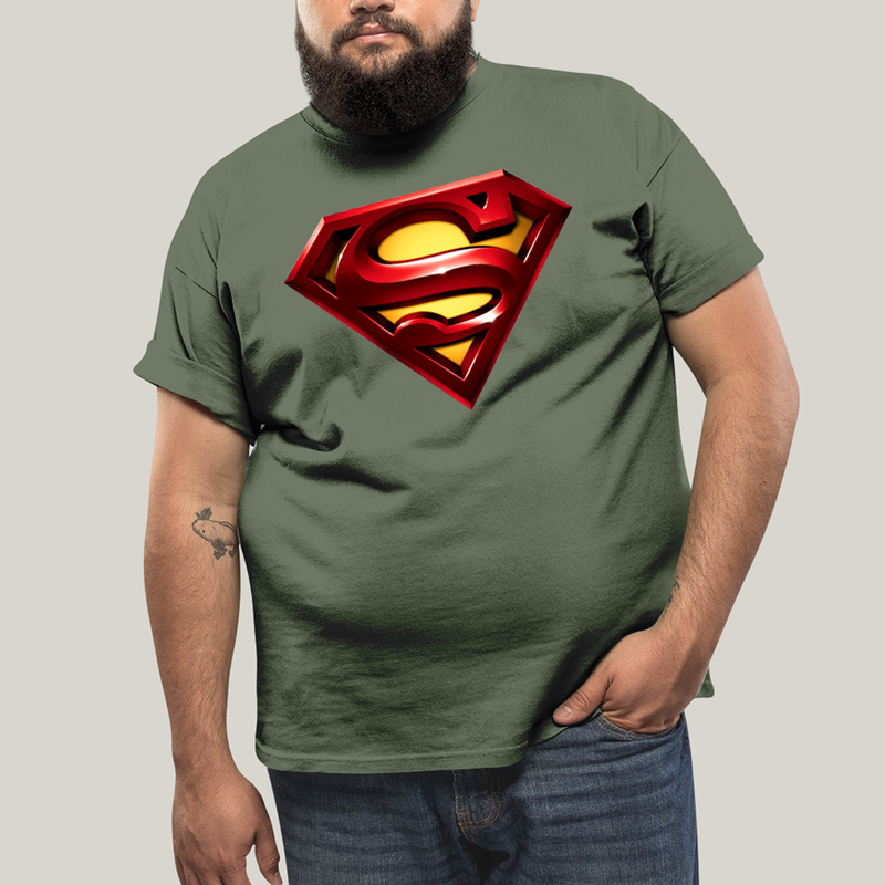 Camiseta Plus Size Algodão Unissex T shirt Superman Logo Clássica 4