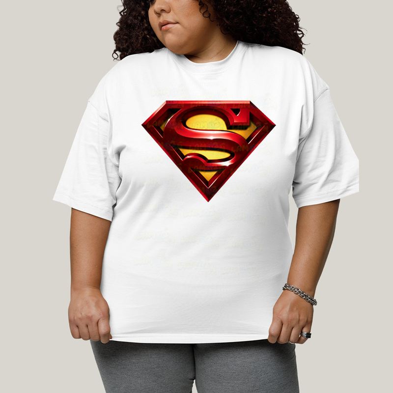 Camiseta Plus Size Algodão Unissex T shirt Superman Logo Clássica 4