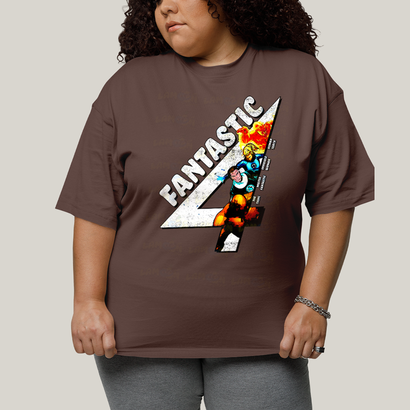 Camiseta Plus Size Algodão Unissex T shirt Quarteto Fantástico Fantastic 4