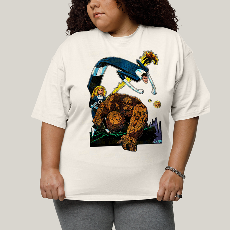 Camiseta Plus Size Algodão Unissex T shirt O Quarteto Fantástico Cartoon