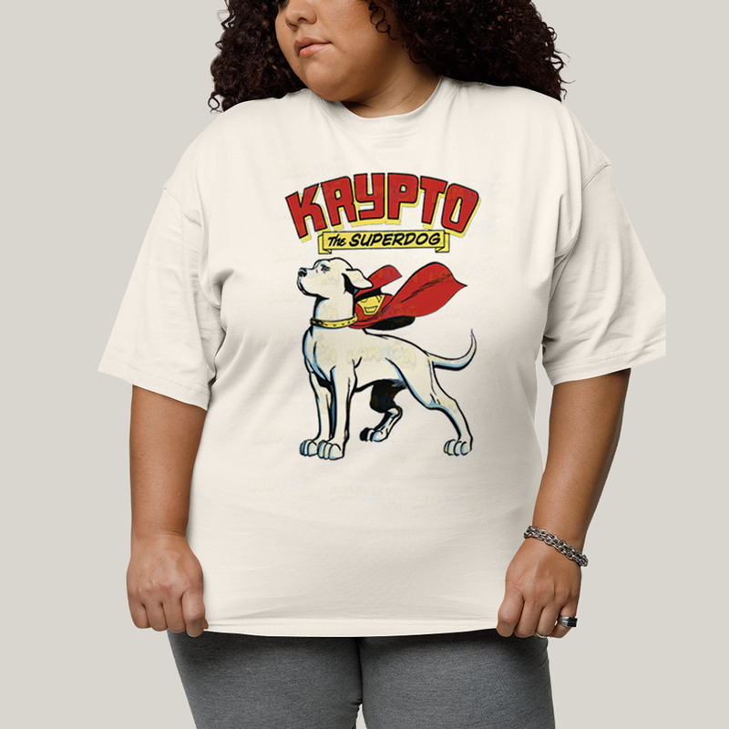 Camiseta Plus Size Algodão Unissex T shirt Superman Krypto Superdog