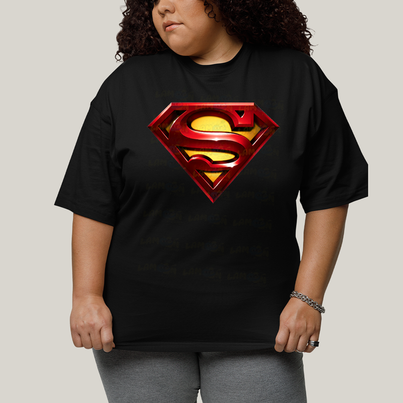 Camiseta Plus Size Algodão Unissex T shirt Superman Logo Clássica 4